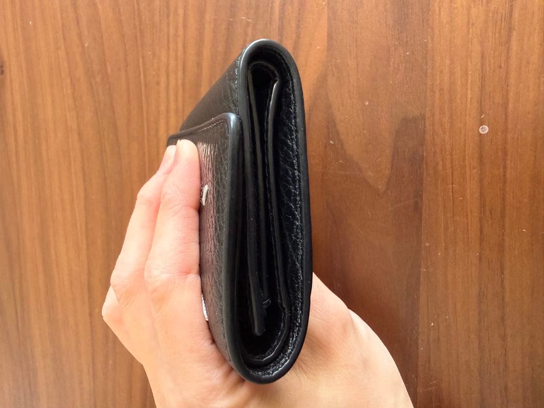 Maison Margiela ブラックレザー三つ折り財布