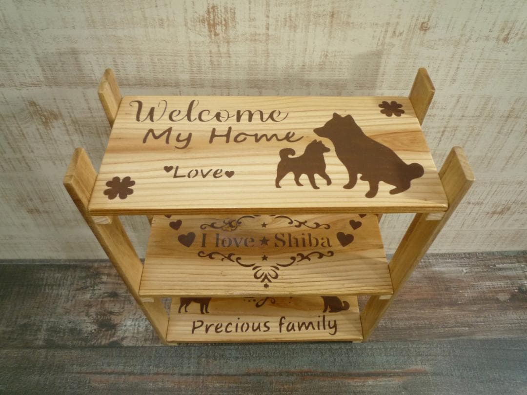 ❤️さくら様3点⭐柴犬柄⭐3段ラック・コロコロ❤️--179・180・182