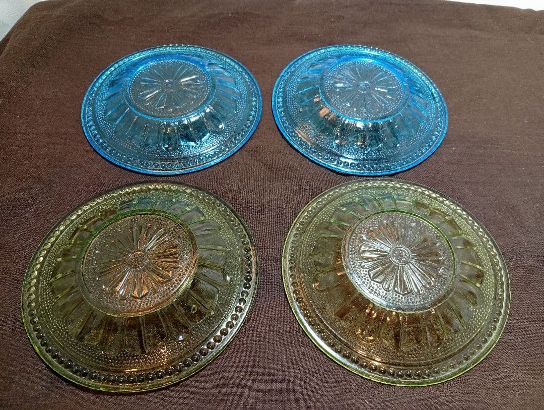 【希少な逸品】明治の色ガラス小皿4枚セット