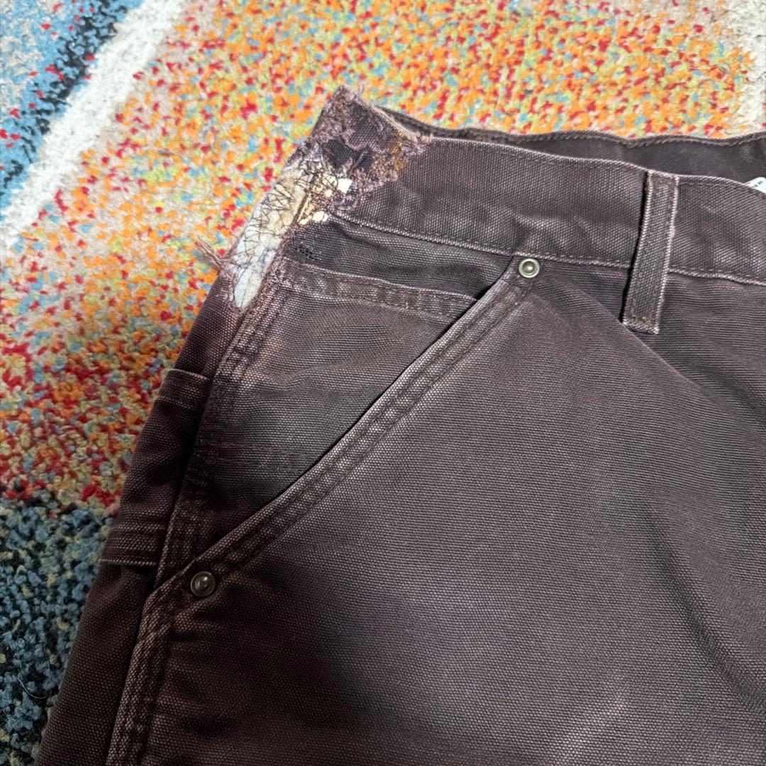 carhartt ダブルニー　裏地キルティング　ダークブラウン　36×34