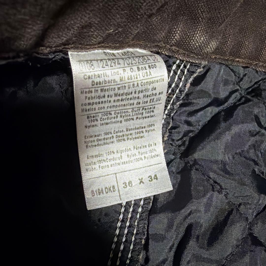 carhartt ダブルニー　裏地キルティング　ダークブラウン　36×34