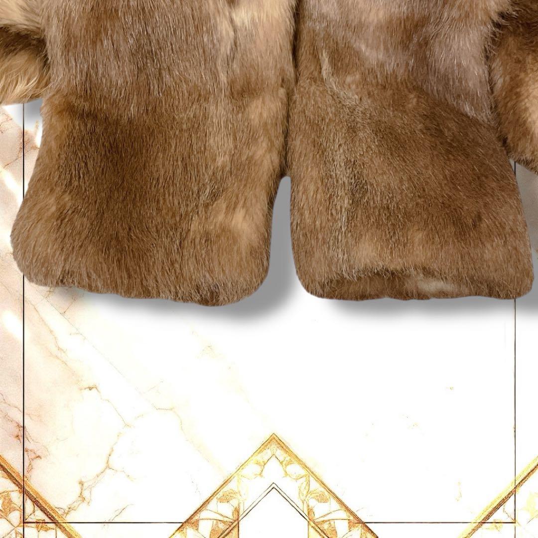 毛皮コート　リアルファー　大襟　フォックス襟　ロング丈　サイズ15 L相当