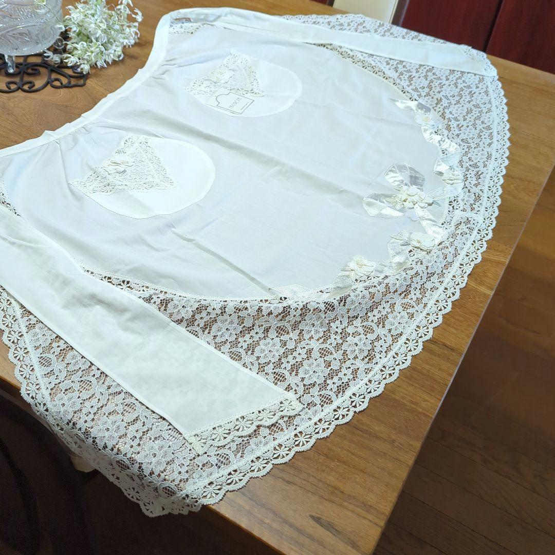 さえら　ヒスクローネ　サロンエプロン　レースエプロン