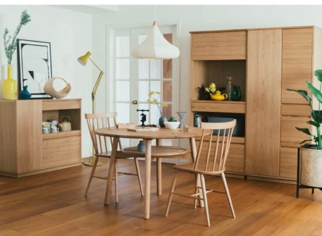 ウニコ　SOLK ラウンドダイニングテーブル ＊オイルメンテナンス付き