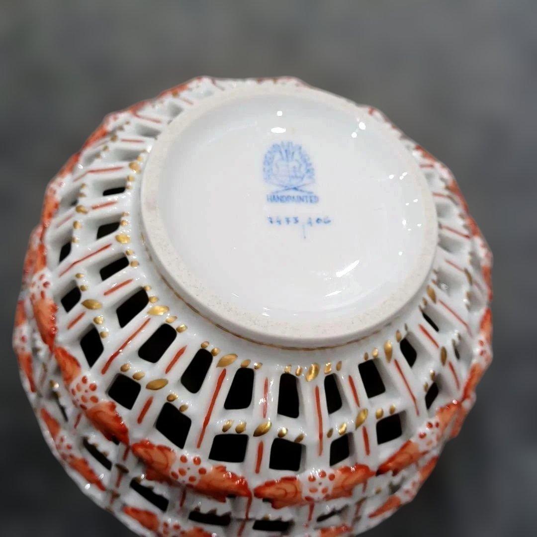 ヘレンド HEREND アポニーオレンジ バスケット 鉢