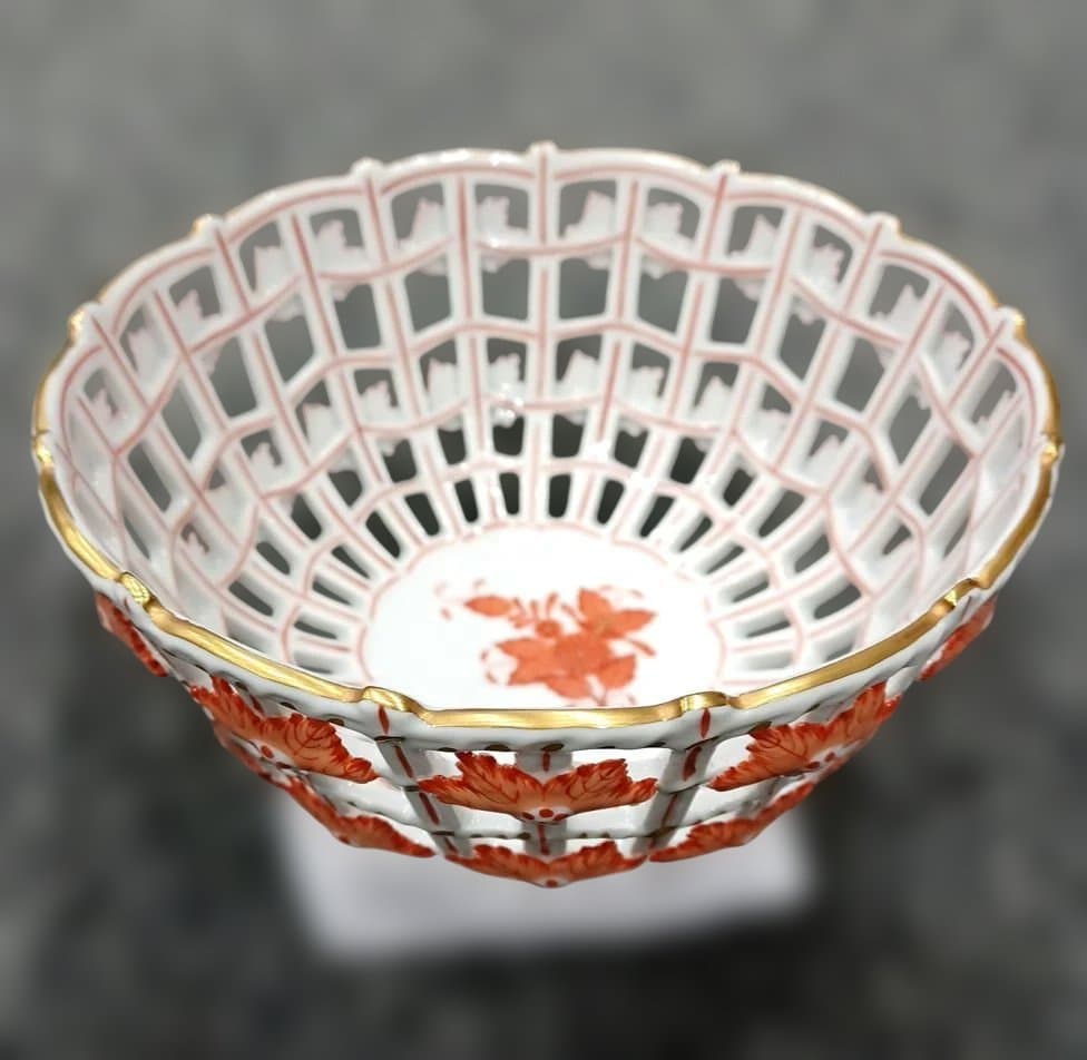 ヘレンド HEREND アポニーオレンジ バスケット 鉢