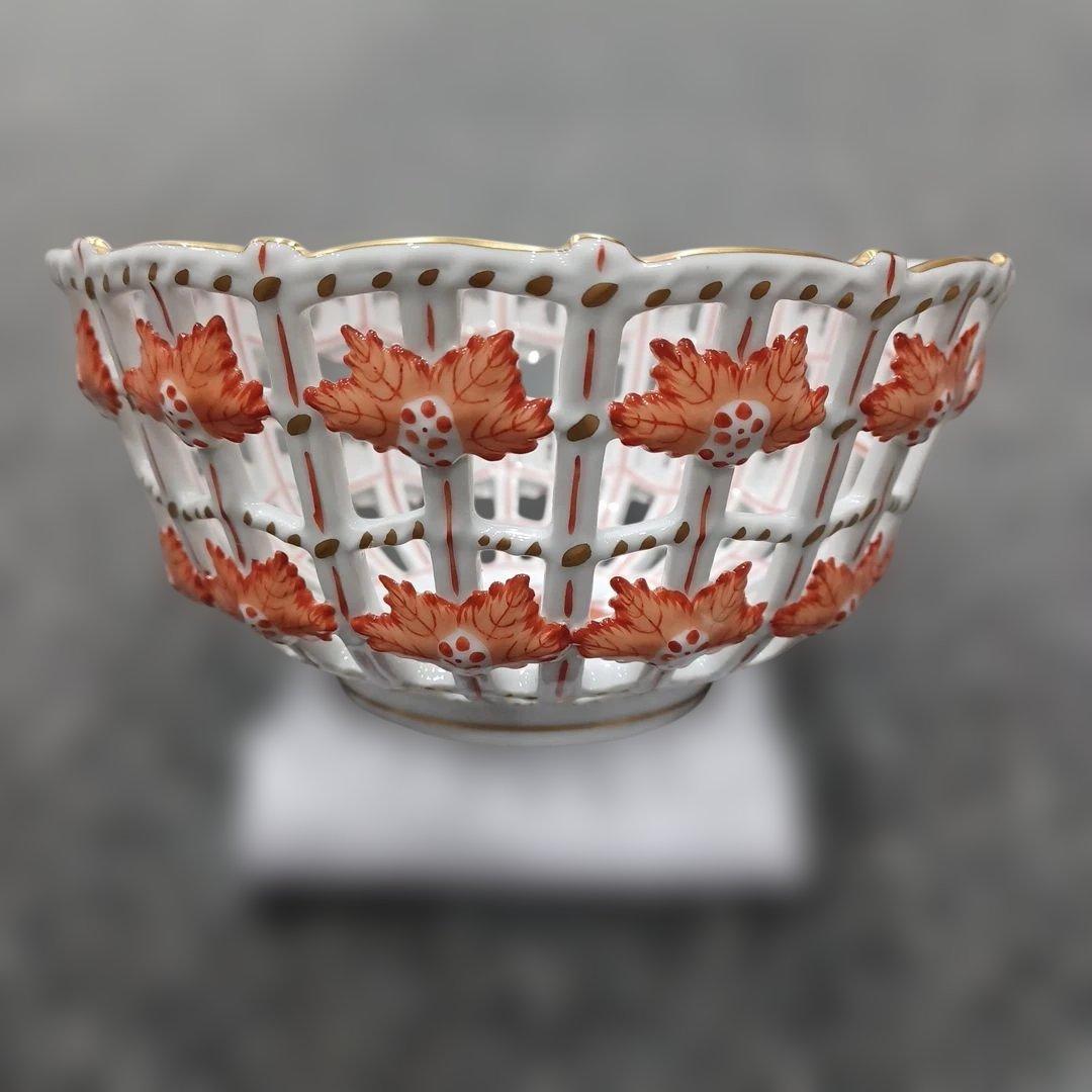 ヘレンド HEREND アポニーオレンジ バスケット 鉢