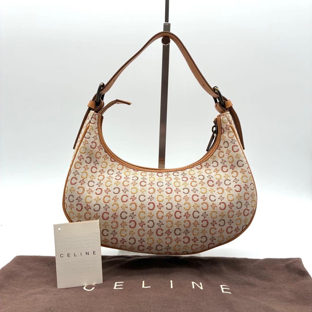 美品 希少 セリーヌ パリマカダム クロワッサン ワンショルダー バッグ