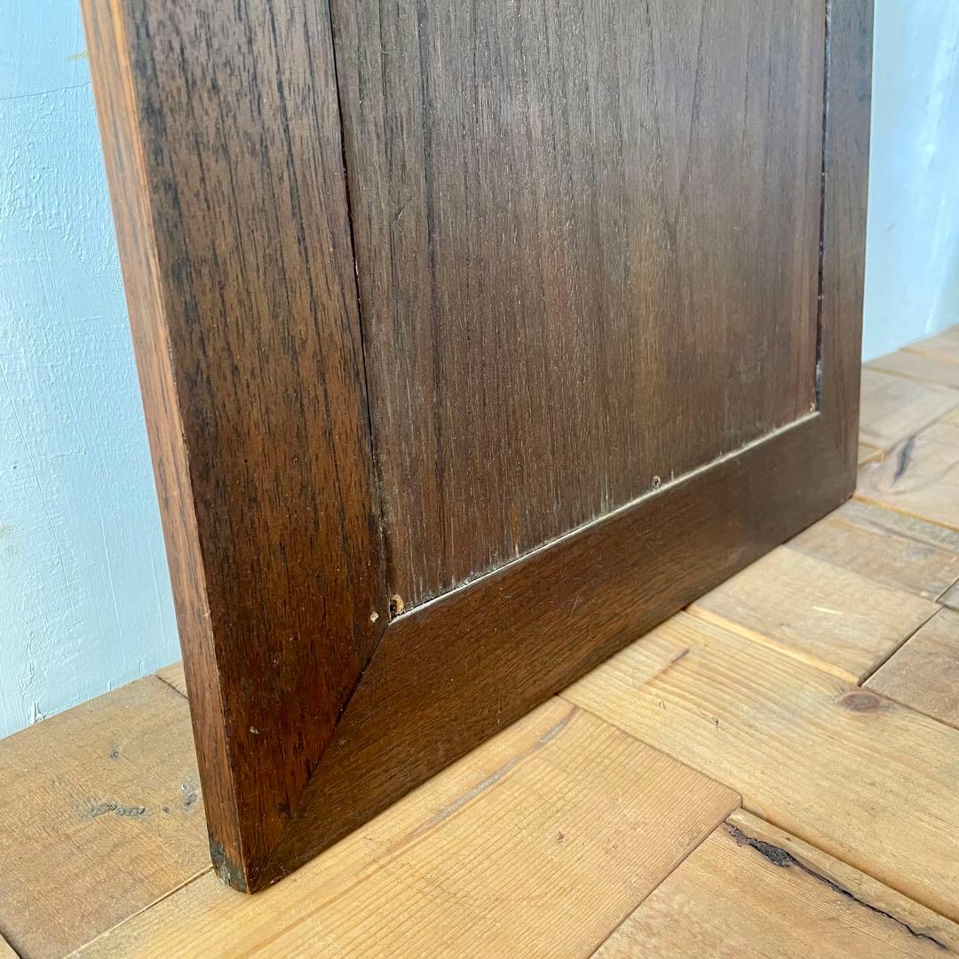 【専用】112. 木彫 透彫り 扉付き 四角型 鏡 ミラー 壁掛け