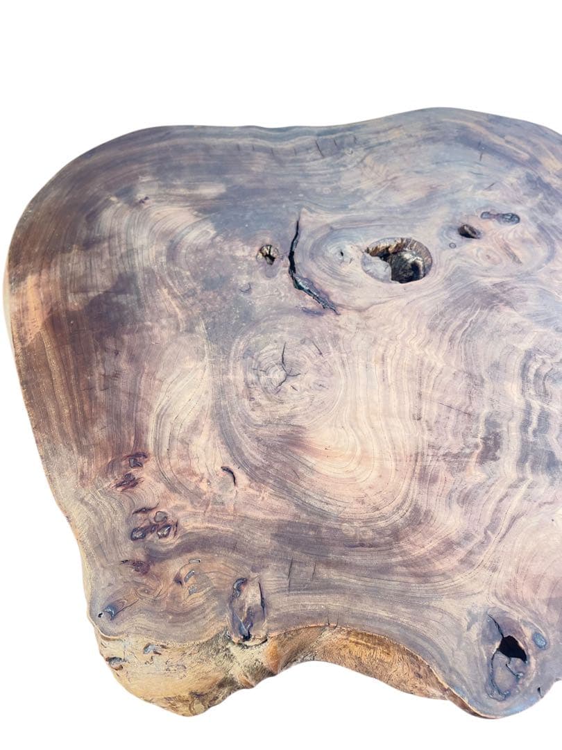 HR601【希少デザイン】一枚板　無垢材　ほぼ生木　コーヒーテーブル 花台