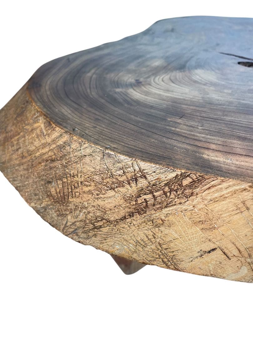 HR601【希少デザイン】一枚板　無垢材　ほぼ生木　コーヒーテーブル 花台