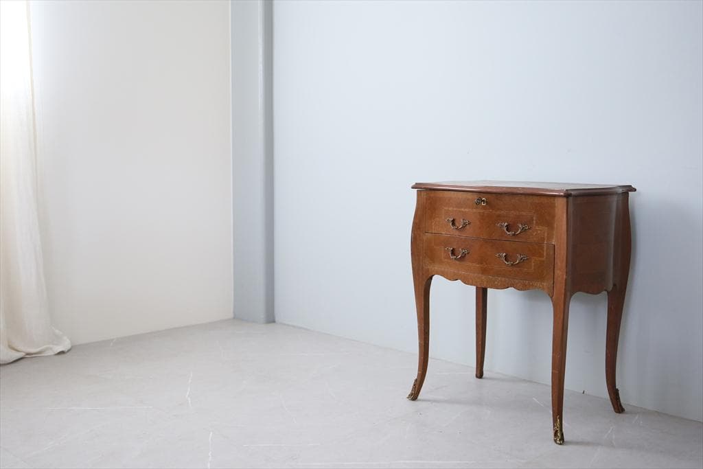 フランスアンティーク◇木製ソーイングテーブル/裁縫箱/机/化粧台(90-74)