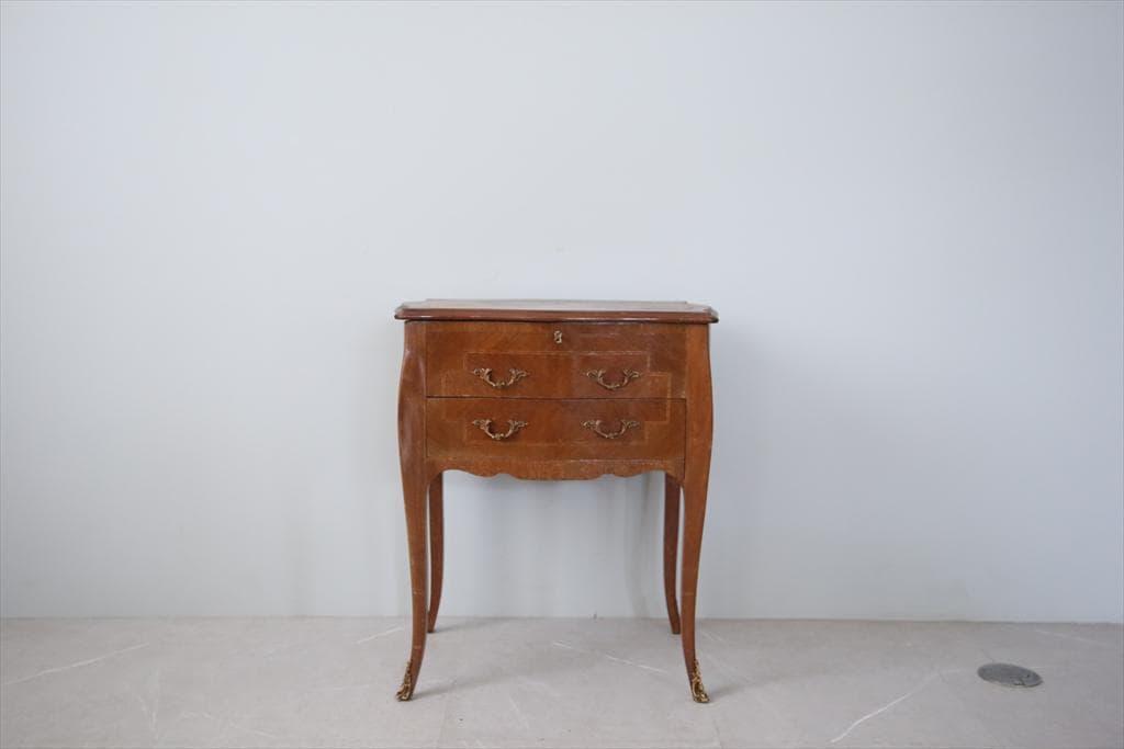 フランスアンティーク◇木製ソーイングテーブル/裁縫箱/机/化粧台(90-74)