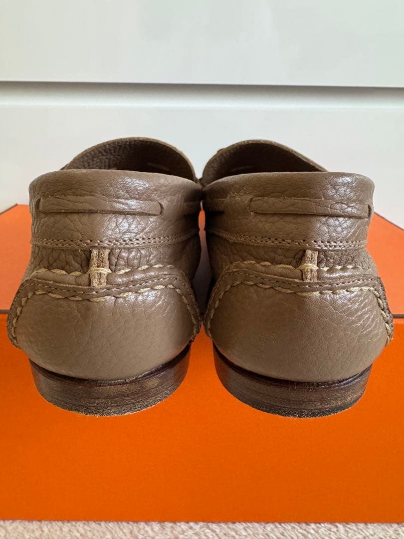 美品 エルメス HERMES シューズ ローファー モカシン カーフレザー 40