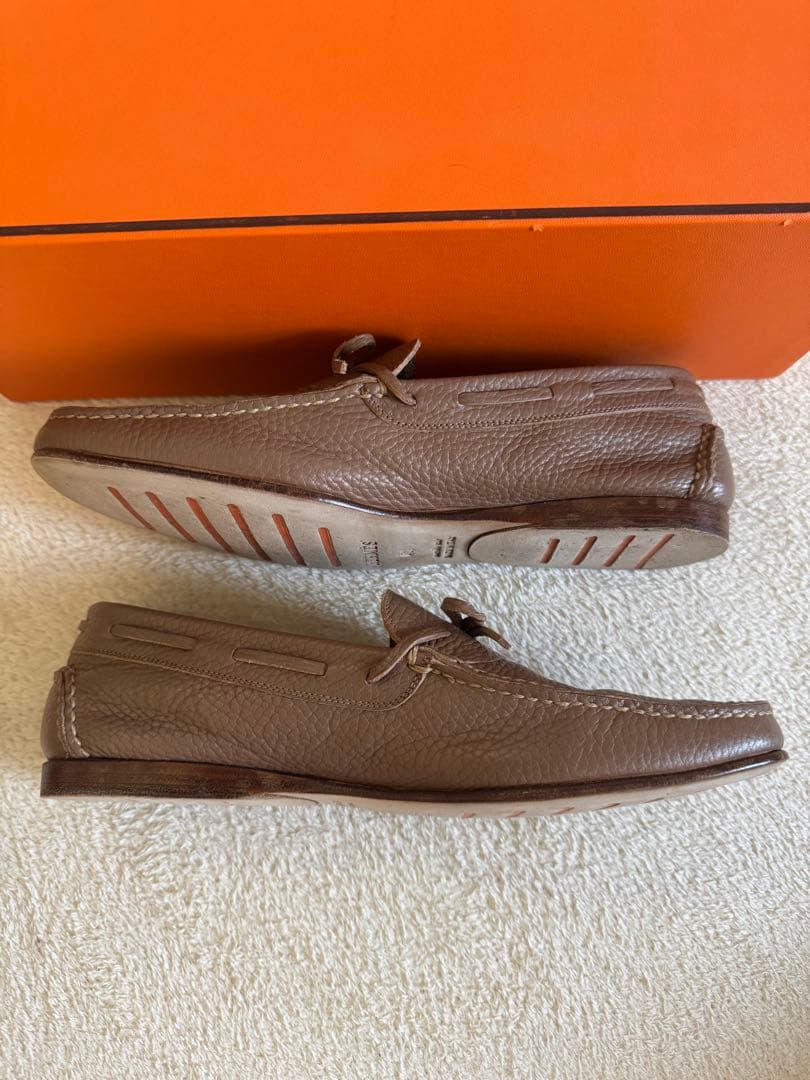 美品 エルメス HERMES シューズ ローファー モカシン カーフレザー 40