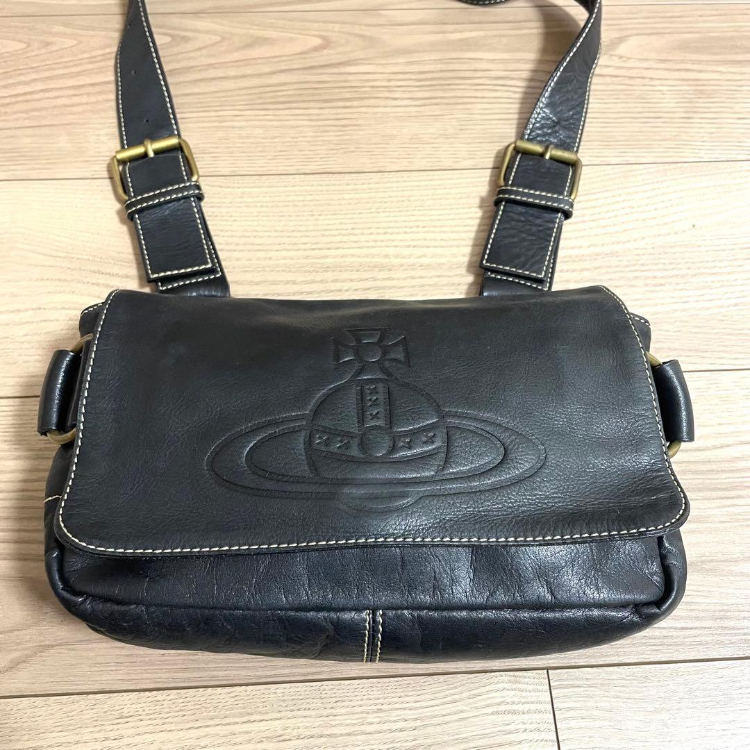 希少/ヴィヴィアンウエストウッド　ショルダーバッグ　アコード　ブラック　レザー
