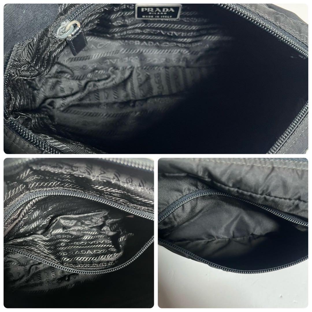 【美品】プラダ ミニ カメラバッグ ショルダーバッグ テスートナイロン 黒色