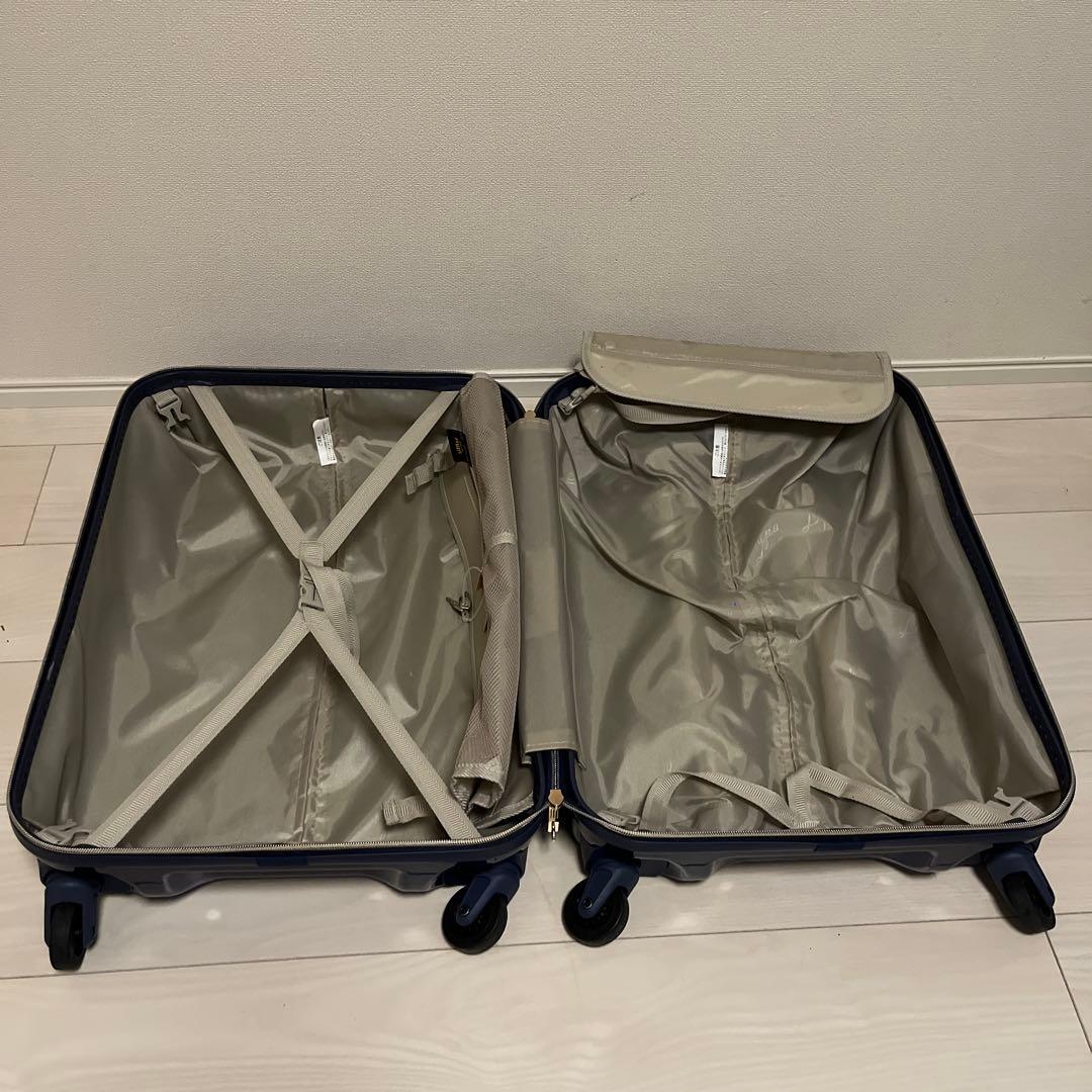 （美品）LUNALUX グラデーションブルー キャリーケース　ミニトランク付き