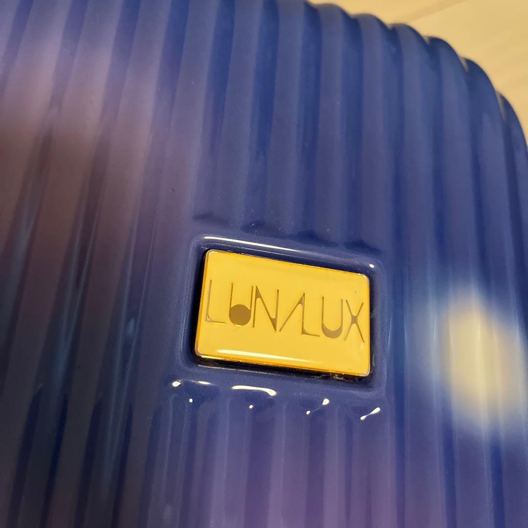 （美品）LUNALUX グラデーションブルー キャリーケース　ミニトランク付き