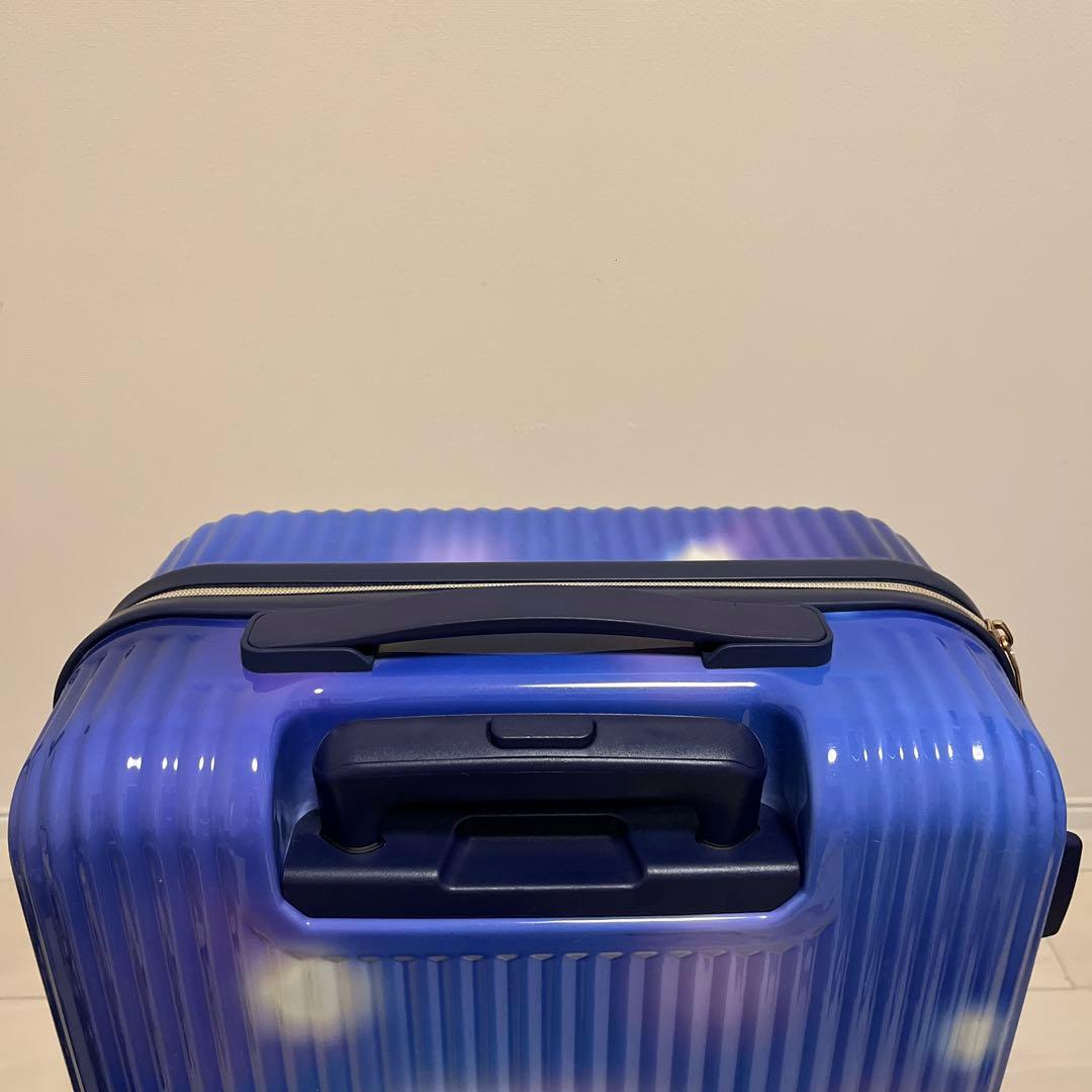 （美品）LUNALUX グラデーションブルー キャリーケース　ミニトランク付き