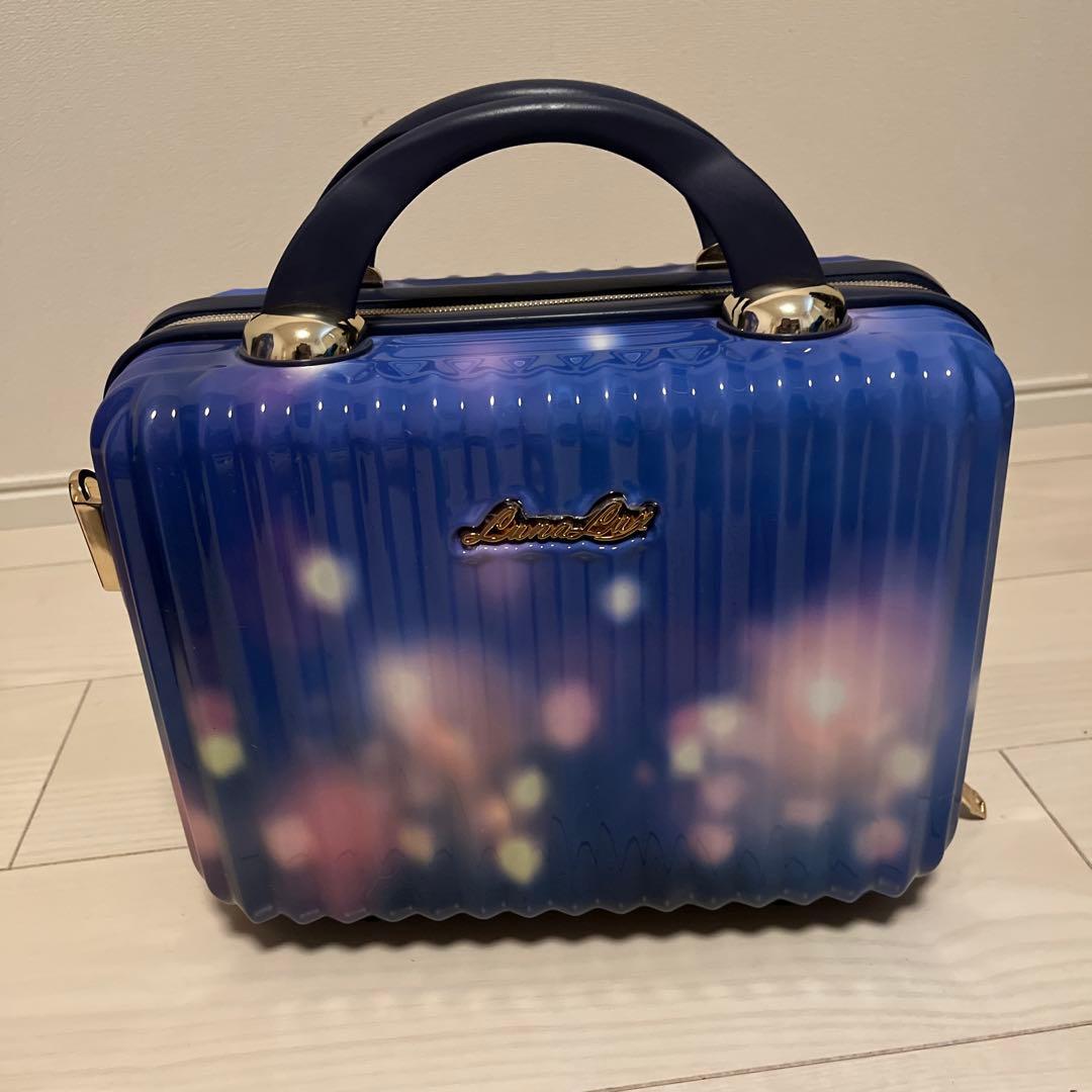 （美品）LUNALUX グラデーションブルー キャリーケース　ミニトランク付き