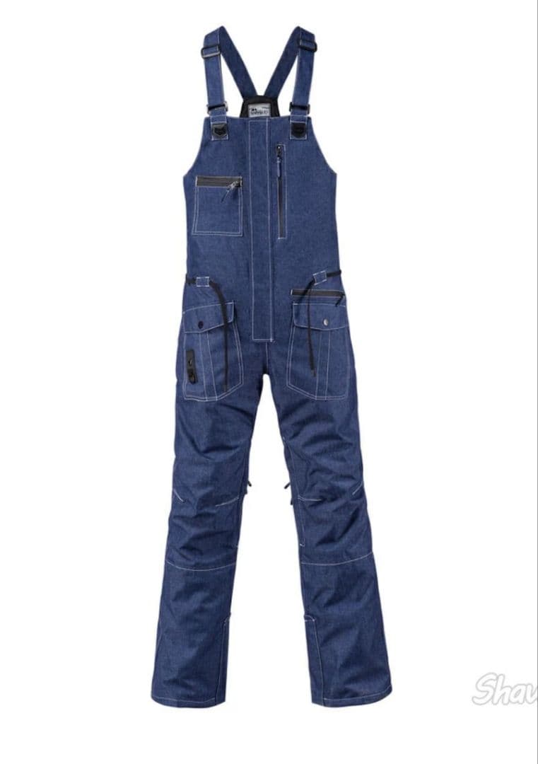 【値下げ】スノーボード スキー デニム調 オーバーオール ビブパンツ Mサイズ