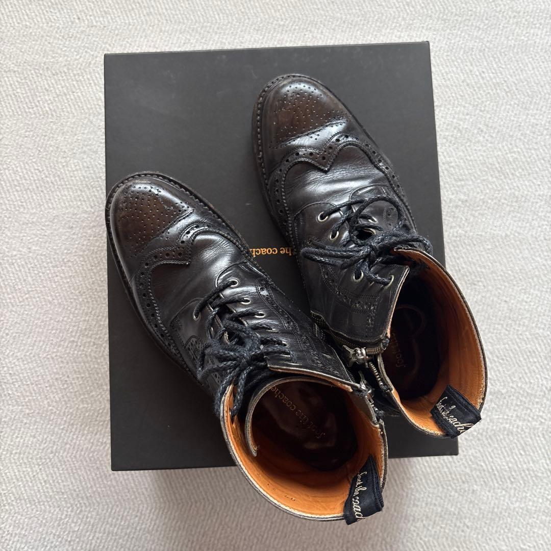 定価71400円 foot the coacher ウイングチップ サイドジップ