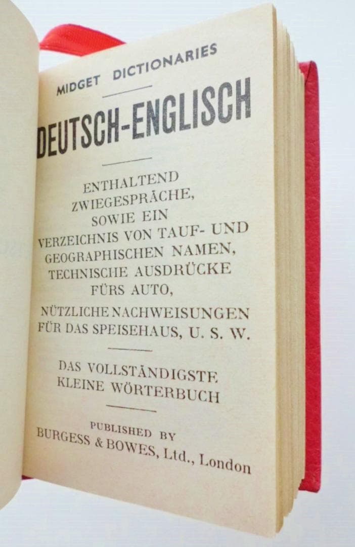 豆本 BURGESS & BOWES MIDGET Dictionary