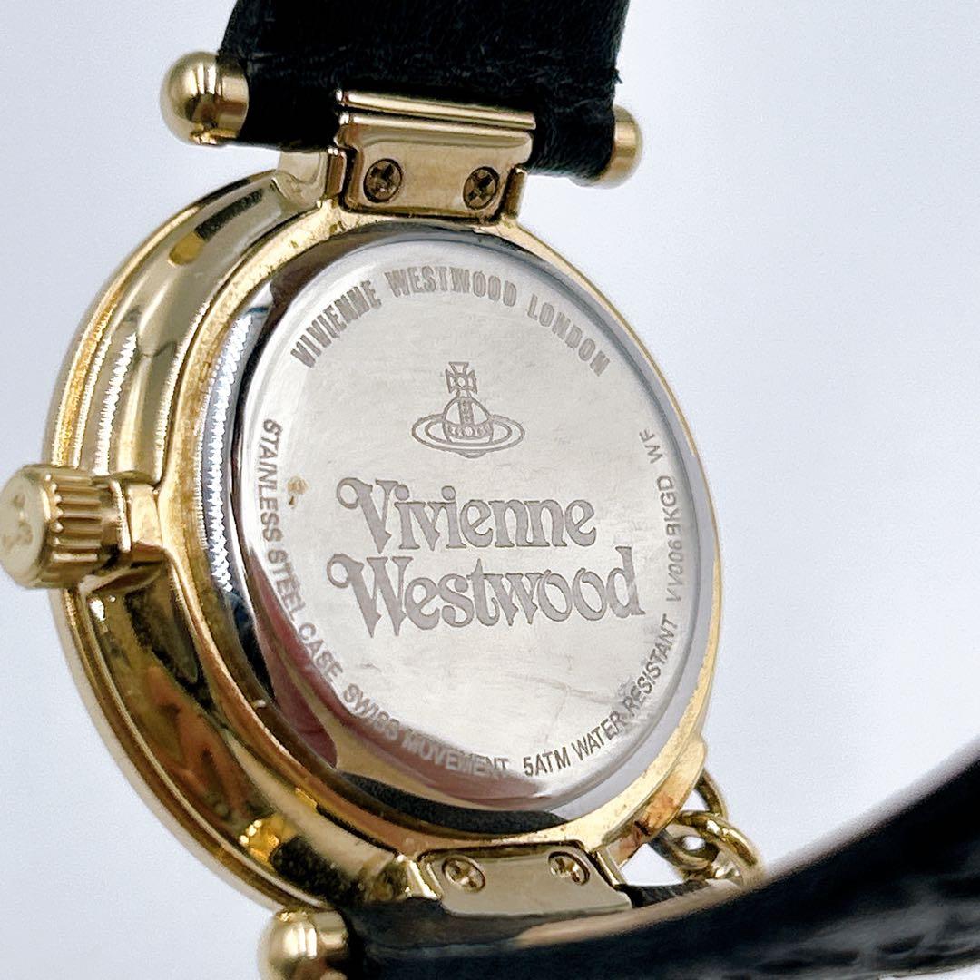 ☆状態良好☆【Vivienne Westwood】 腕時計 ORB レザー 黒金