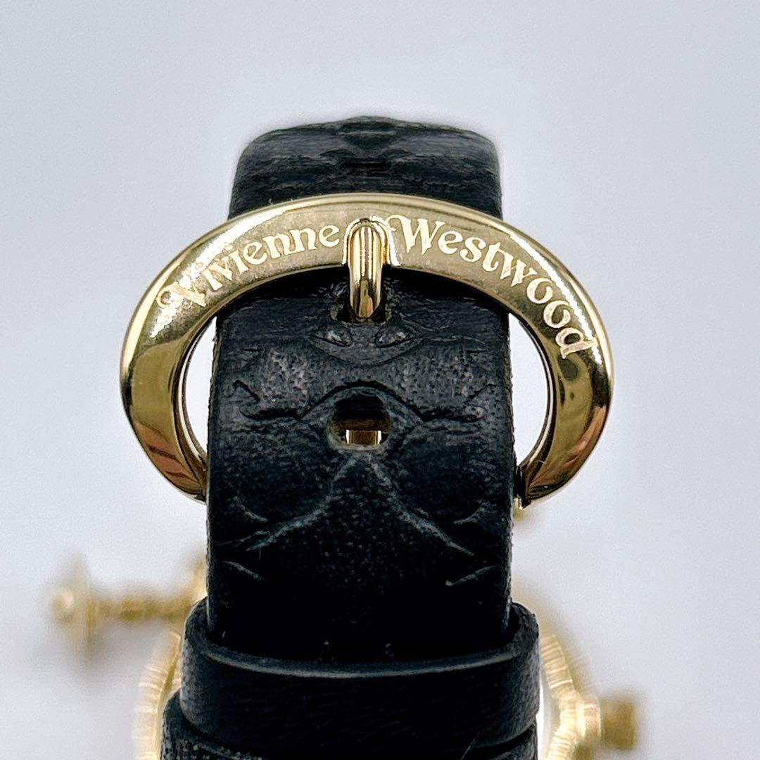 ☆状態良好☆【Vivienne Westwood】 腕時計 ORB レザー 黒金
