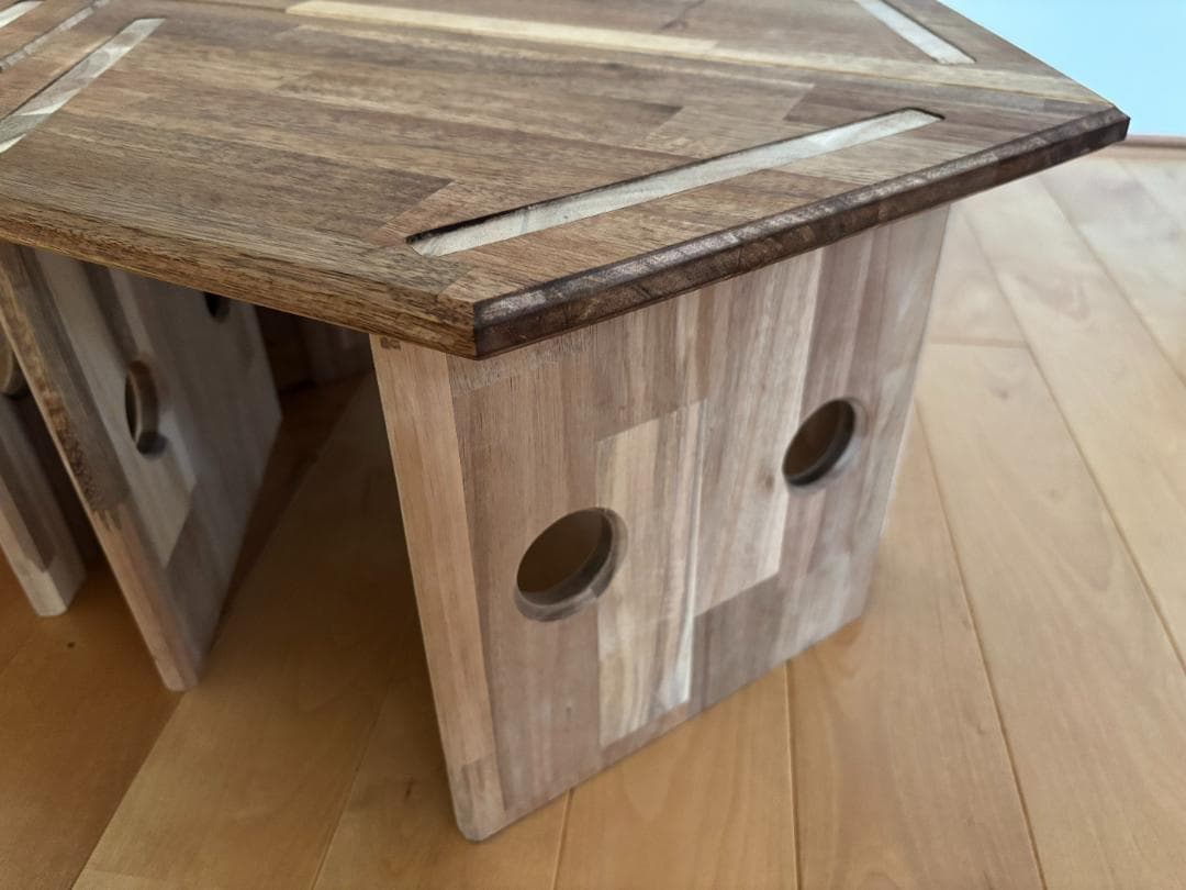 コンパクト ヘキサゴンテーブル ヘキサテーブル 囲炉裏テーブル 組み立て式