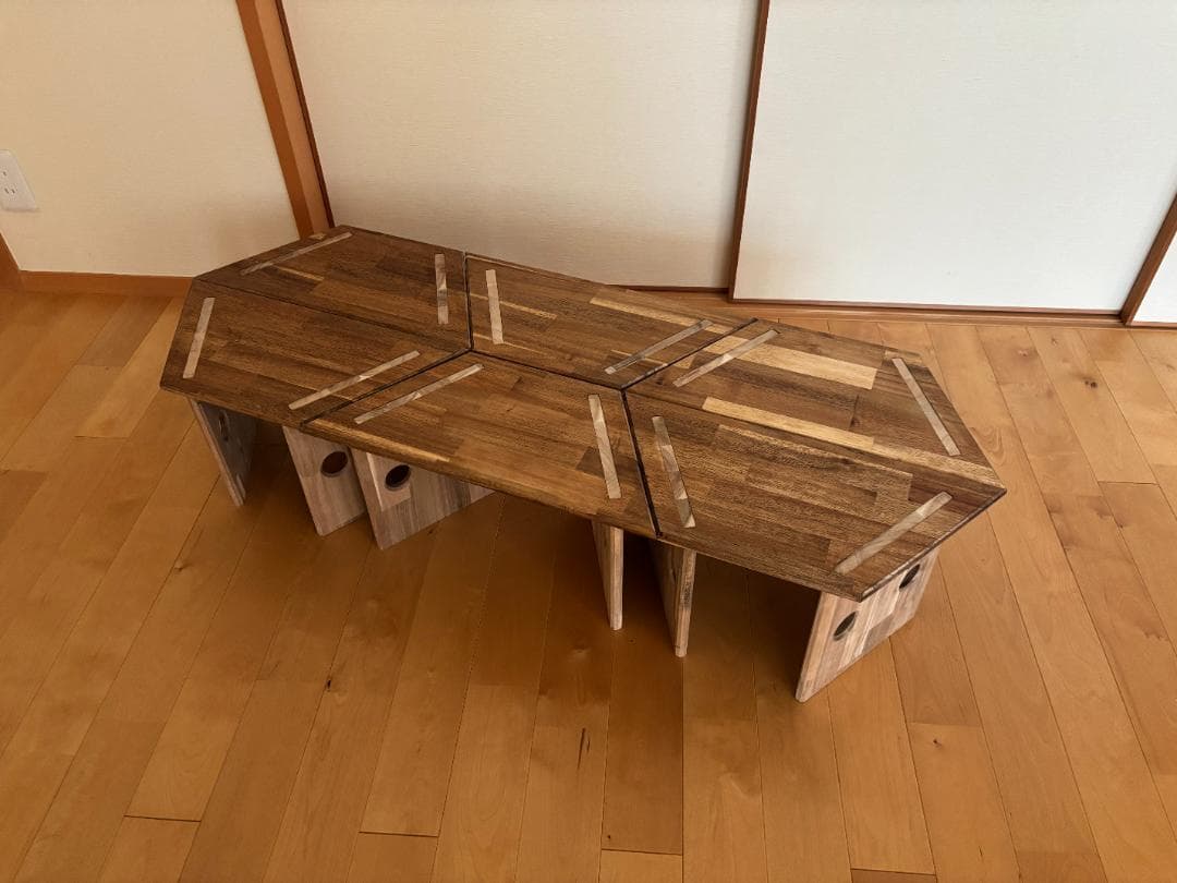 コンパクト ヘキサゴンテーブル ヘキサテーブル 囲炉裏テーブル 組み立て式