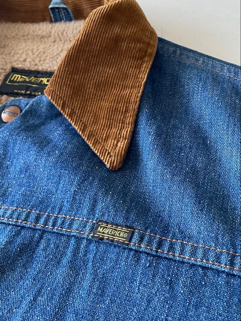 70,80's USA製 MAVERICK 裏ボアデニムジャケット　マーベリック