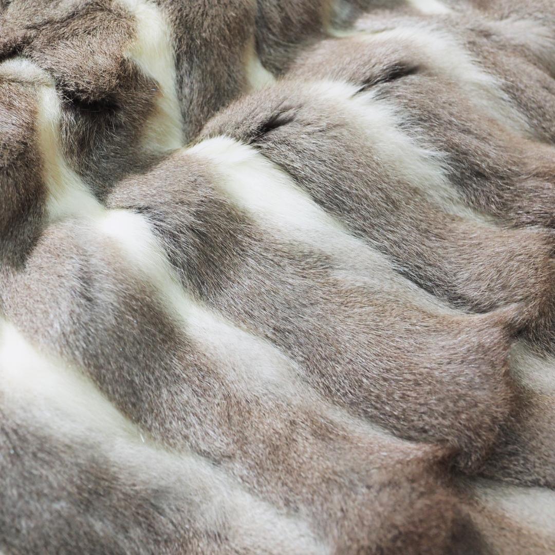 エンバ EMBA リアルファー毛皮 ケープ ポンチョ 羽織 ホワイト グレージュ