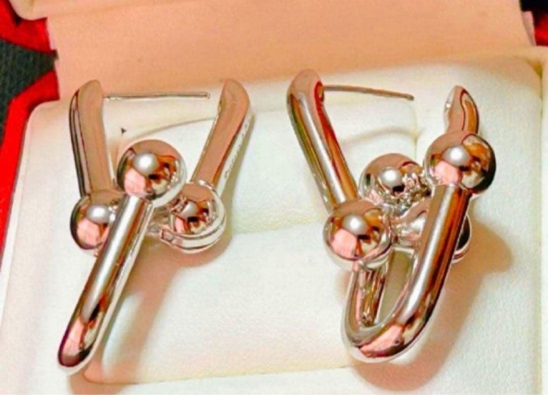 ✨BIG✨ハイクオリティ　ピンクゴールド　ハードウェア　ピアス　最大約43mm