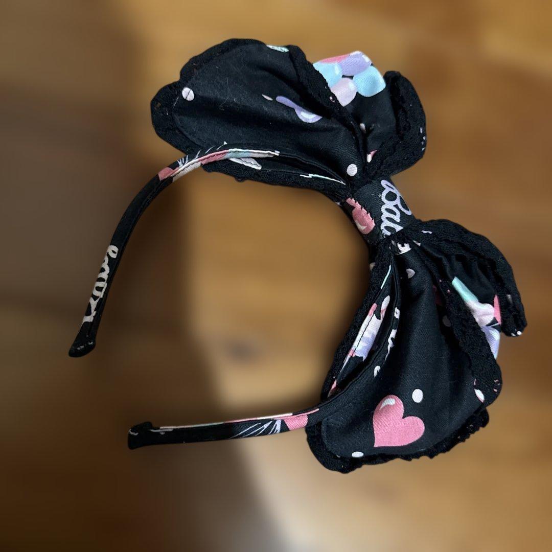 ドリーミィポニーリボンリボンジャンパースカート＋カチューシャセット　黒