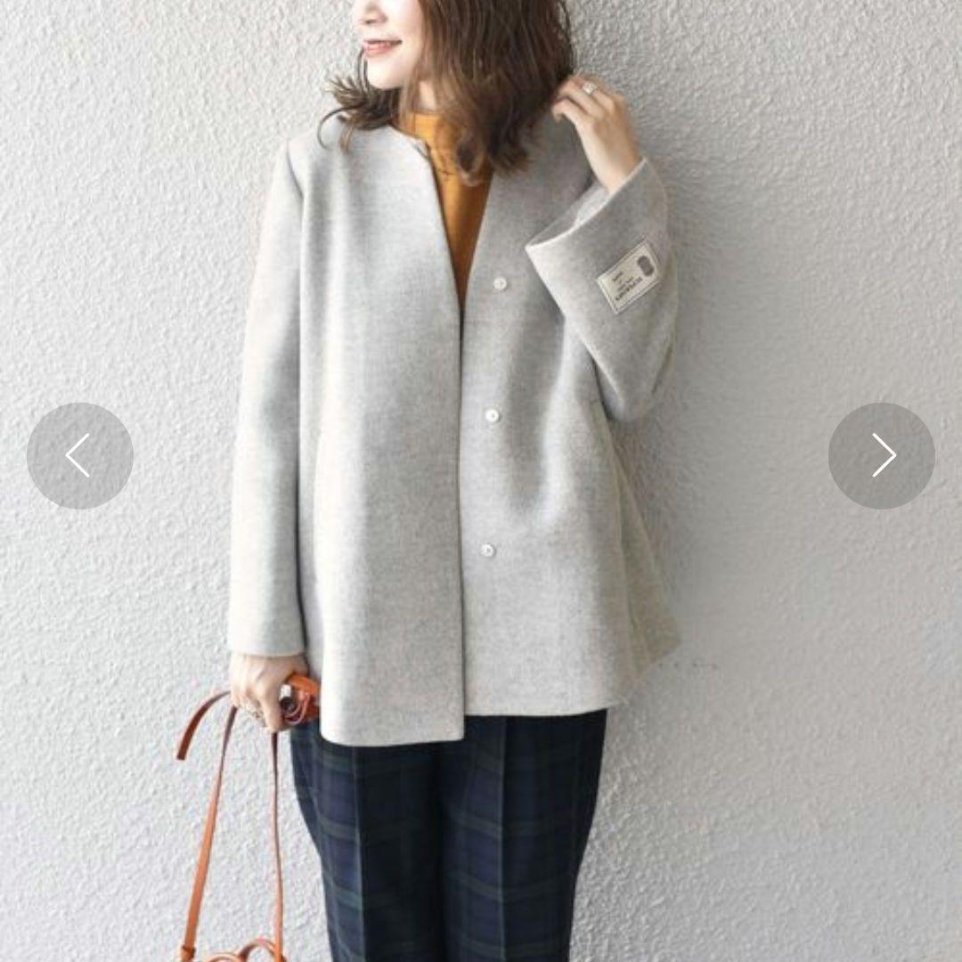 本日限定！【美品】SHIPS SUPER140キーネックショートコート ウール