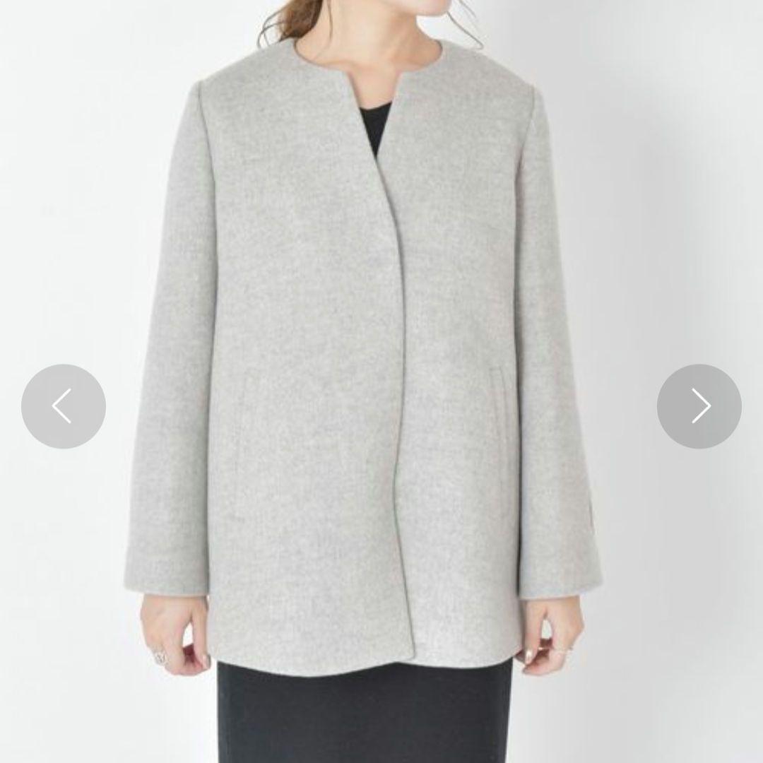 本日限定！【美品】SHIPS SUPER140キーネックショートコート ウール