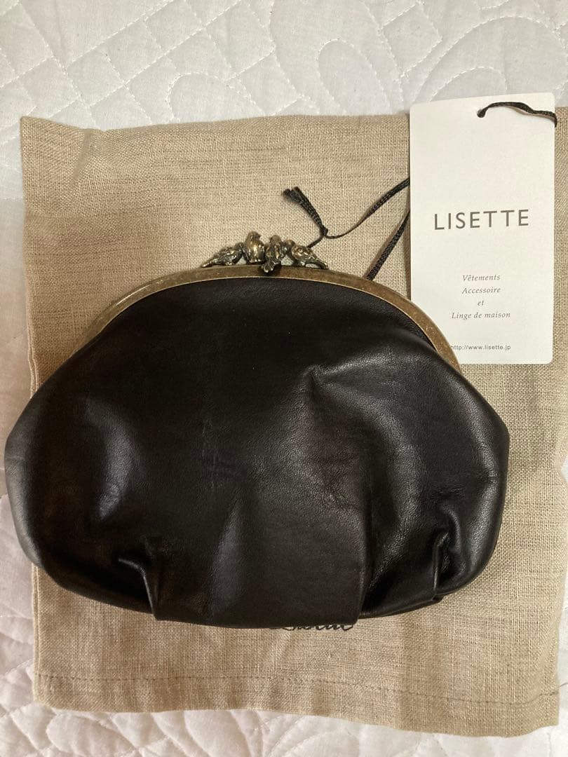 LISSETTE 黒がま口ポーチ