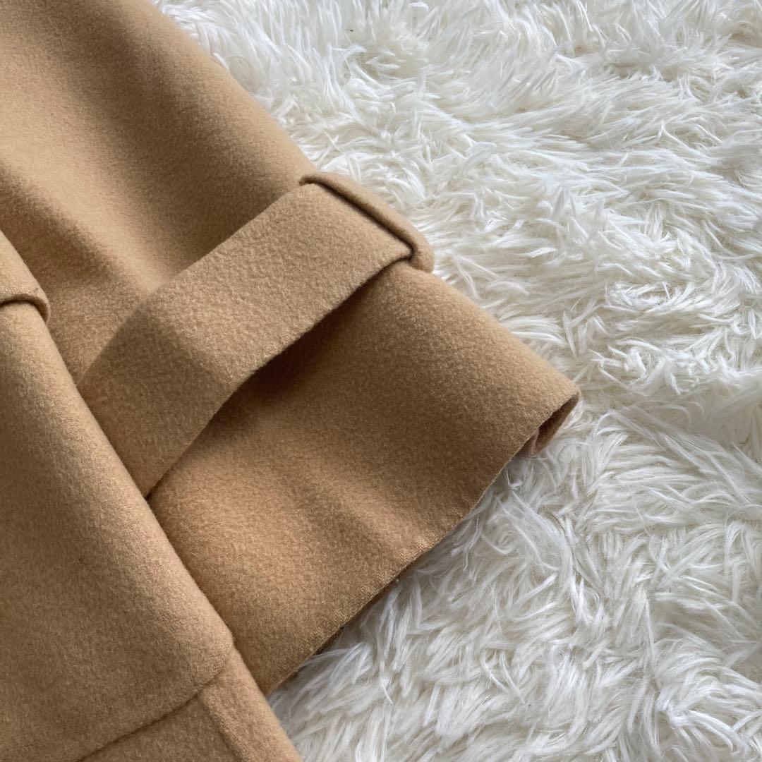 DKNY ウールコート キャメル 6 キレイめ アンゴラ 大人 ベルト付き