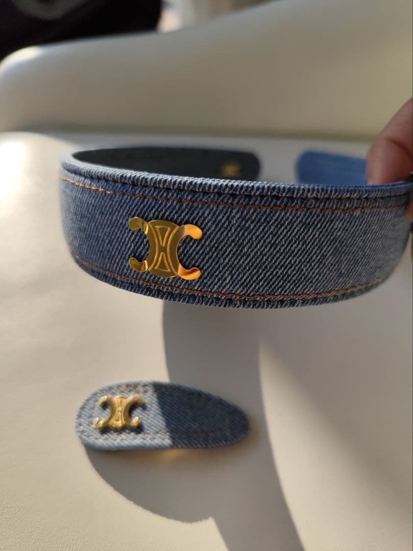 CELINE　デニムカチューシャとヘアクリップ2点セット
