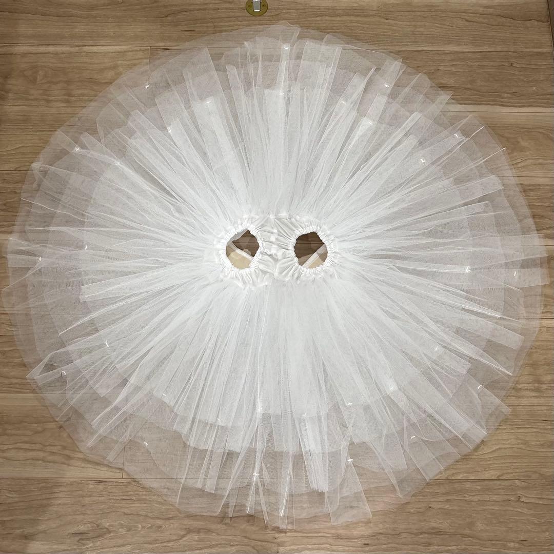 バレエ　チュチュ　ホワイト　白　シンプル　新品未使用　ハンドメイド　大人