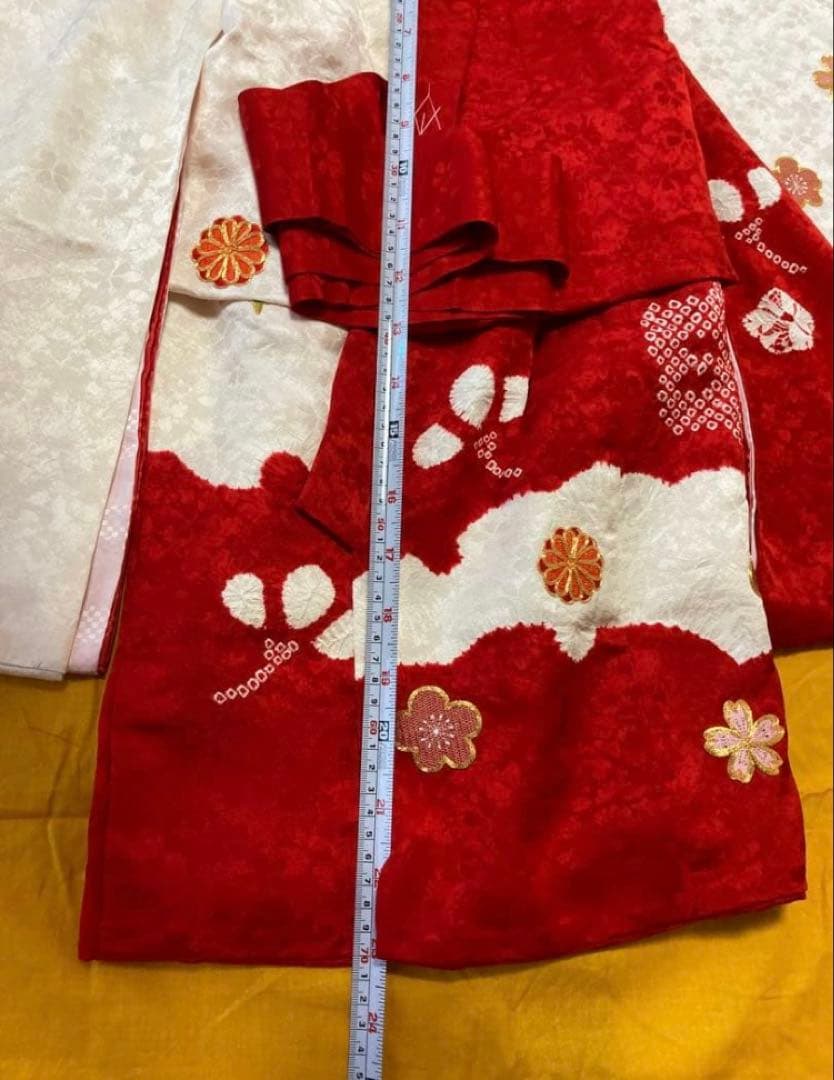 定価10万円以上高級絞り刺繍七五三着物　3歳被布長襦袢草履鞄髪飾りフルセット