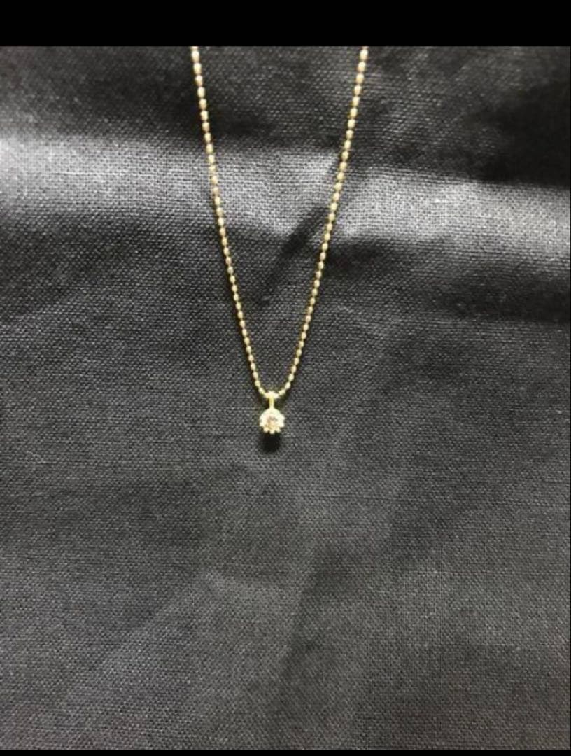 agete 一粒ダイヤ　ネックレス　k18