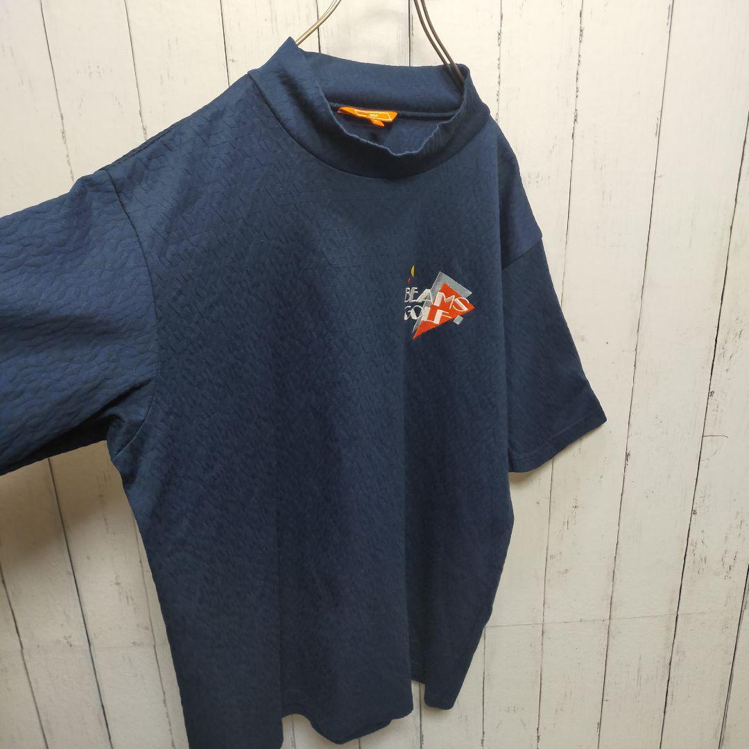 【BEAMS GOLF】 モックネックシャツ　半袖　総柄　ゴルフウェア　F223