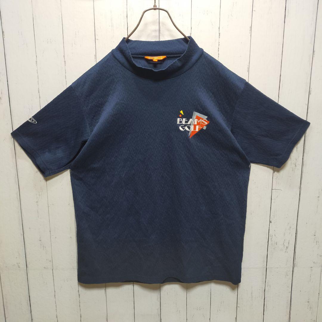 【BEAMS GOLF】 モックネックシャツ　半袖　総柄　ゴルフウェア　F223