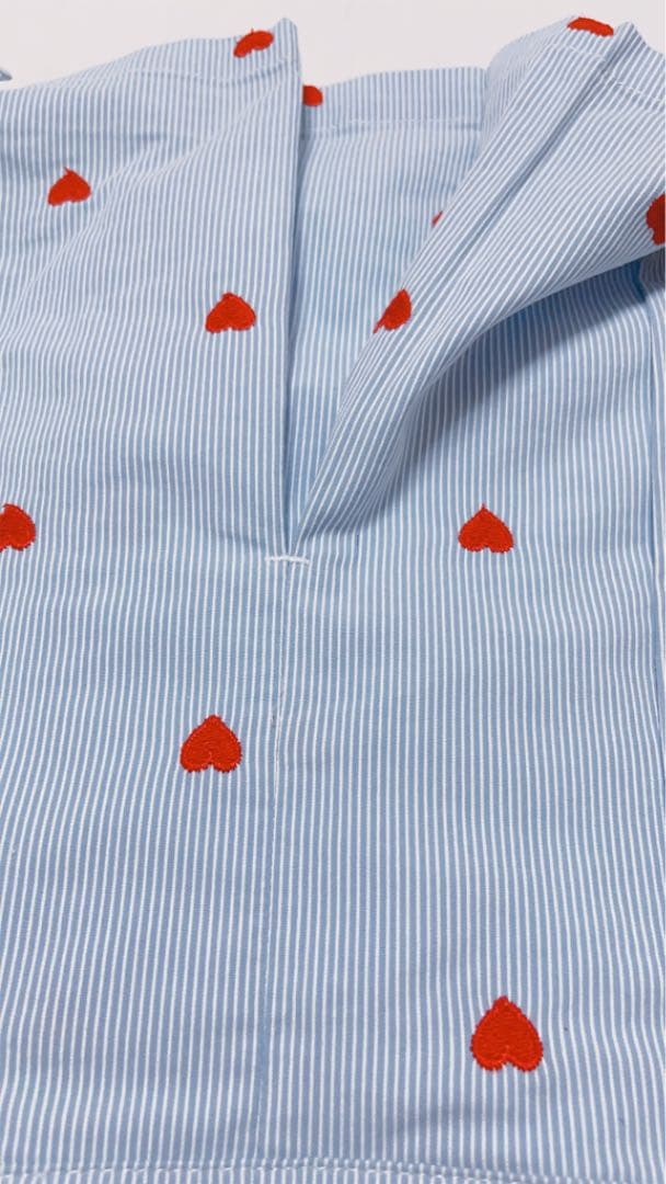 ジャックバニー ボックスプリーツスカート ストライプ 水色 ハート キュロット0