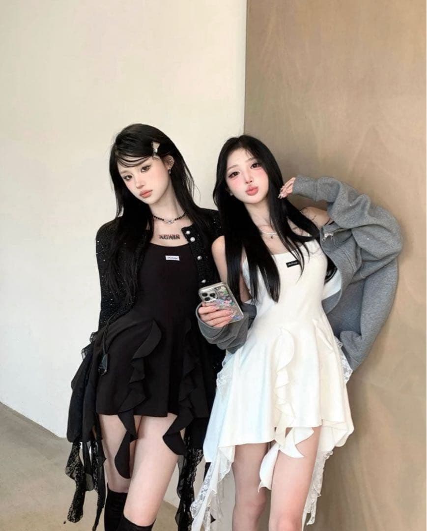 ワンピース ANDWANG Ruffle frill cami onepiece