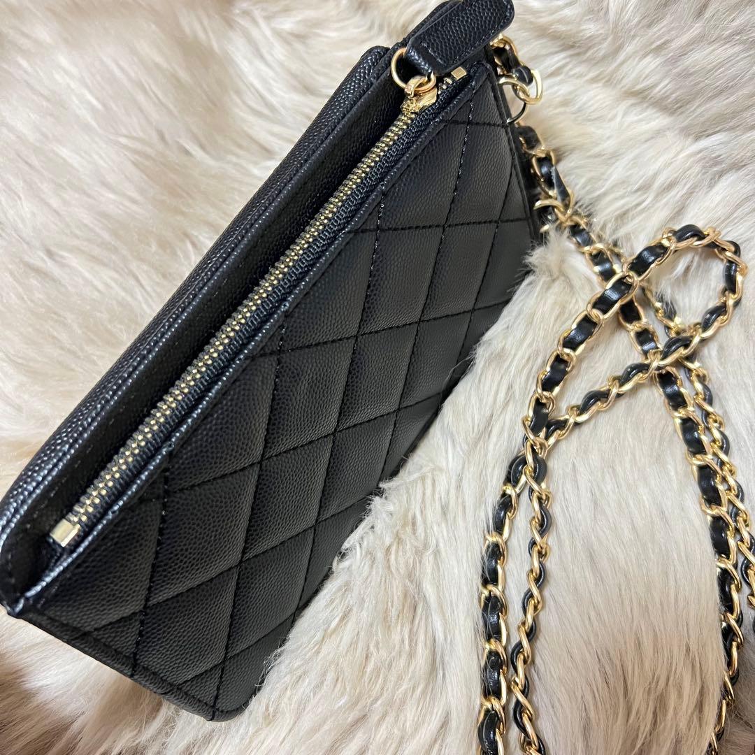 超美品♡CHANEL ノベルティ ブラック レザー スマホ ショルダーバッグ