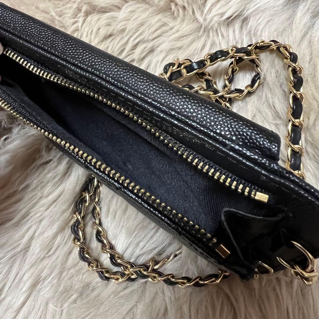 超美品♡CHANEL ノベルティ ブラック レザー スマホ ショルダーバッグ